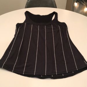 lululemon athletica Black Tank Top with White Pinstripes